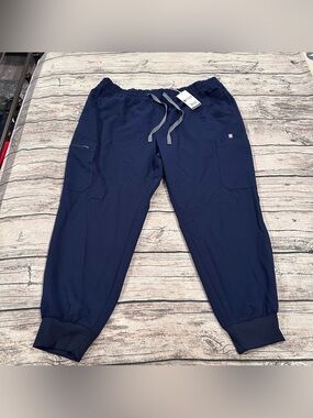 NWT Figs Women’s Navy Uman Elastic-Waist Joggers with Drawstring Size 2X Petite